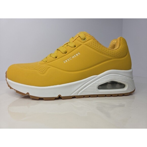 Skecher Street Los Angeles Air Cooled Memory Foam Yellow Leather Sneaker Wmn 6.5 - Picture 4 of 11